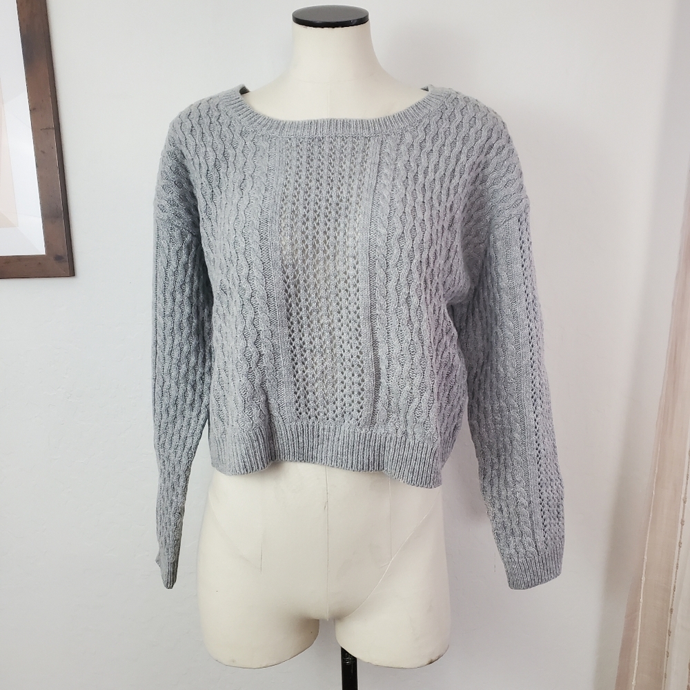Tommy Girl Crop Grey Sweater